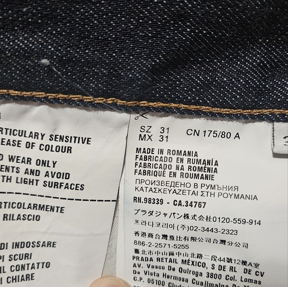 Prada Men’s Dark Wash Denim Jeans Size 31 Authentic Made in Romania - Picture 12 of 15